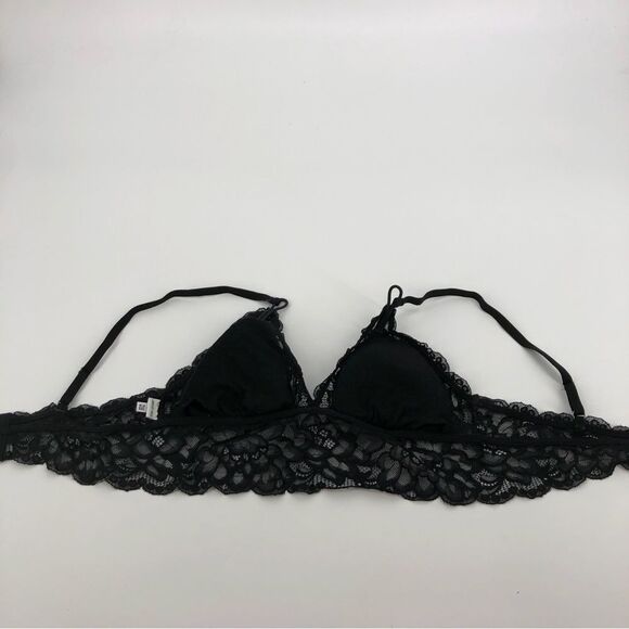 Aerie Lacy Bralette Womens‎ Medium Black Adjustable Padded - Picture 7 of 10